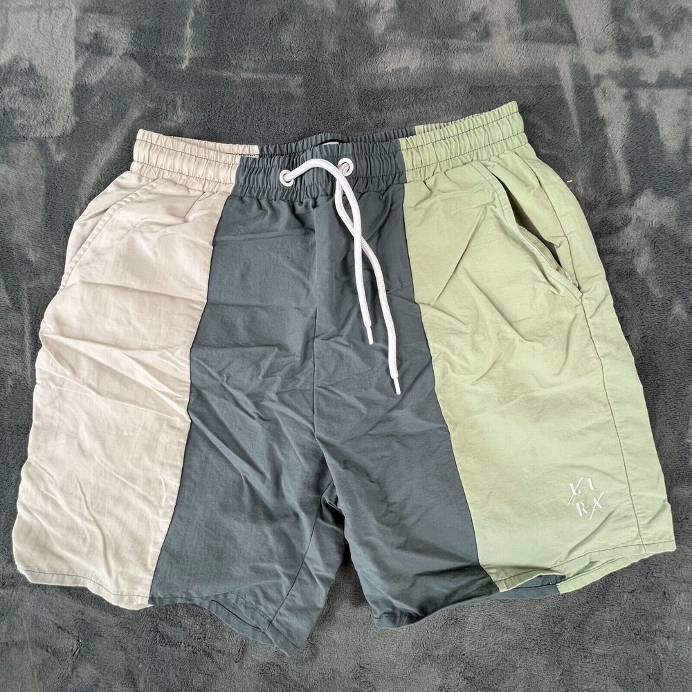 LIRA Shorts Drawstring Elastic Waist 00% Nylon Beach Surfer Shorts Men Sz Small